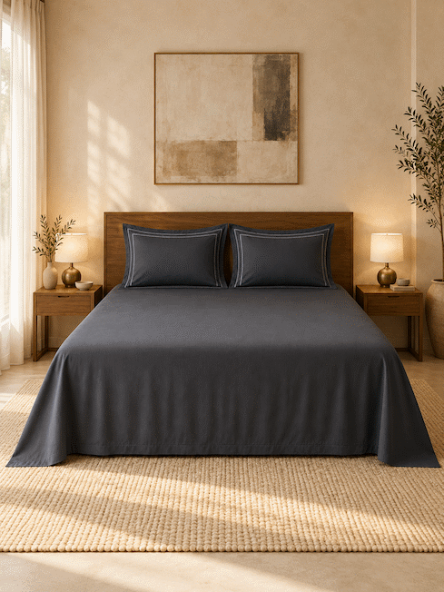 800 TC Cotton King-Size Bed Sheet with 2 Pillowcases