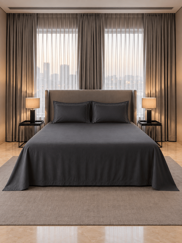 800 TC Cotton King-Size Bed Sheet with 2 Pillowcases