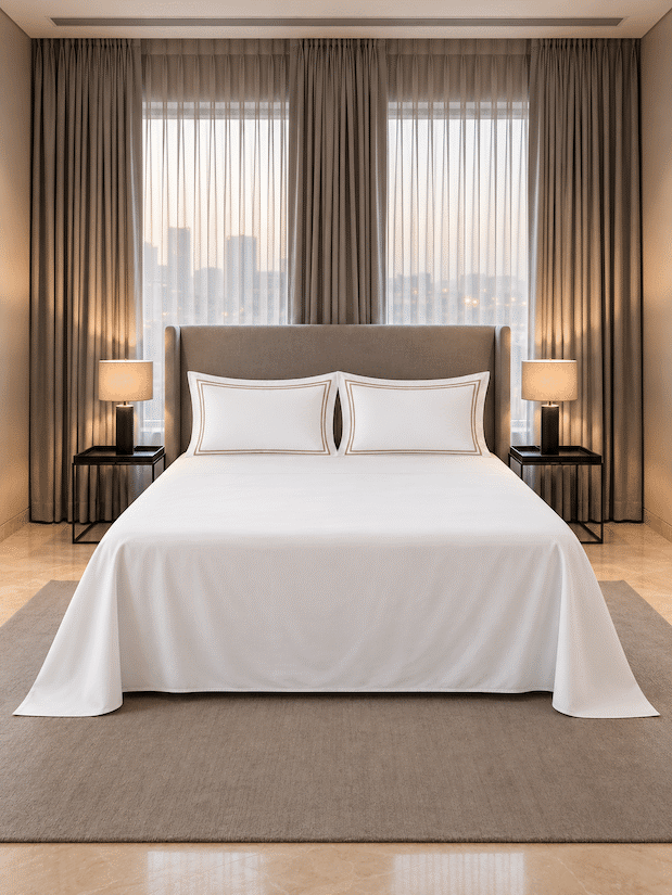 800 TC Cotton King-Size Bed Sheet with 2 Pillowcases