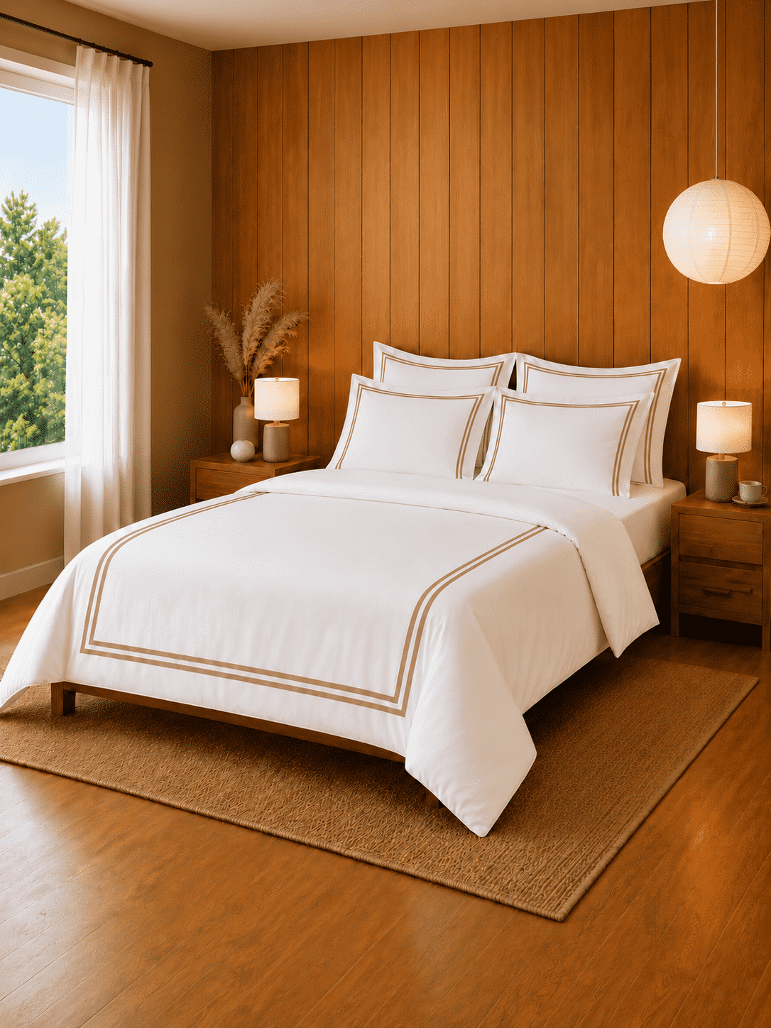 Merrowing 800 TC Cotton Queen Size Duvet Cover with Pillowcases