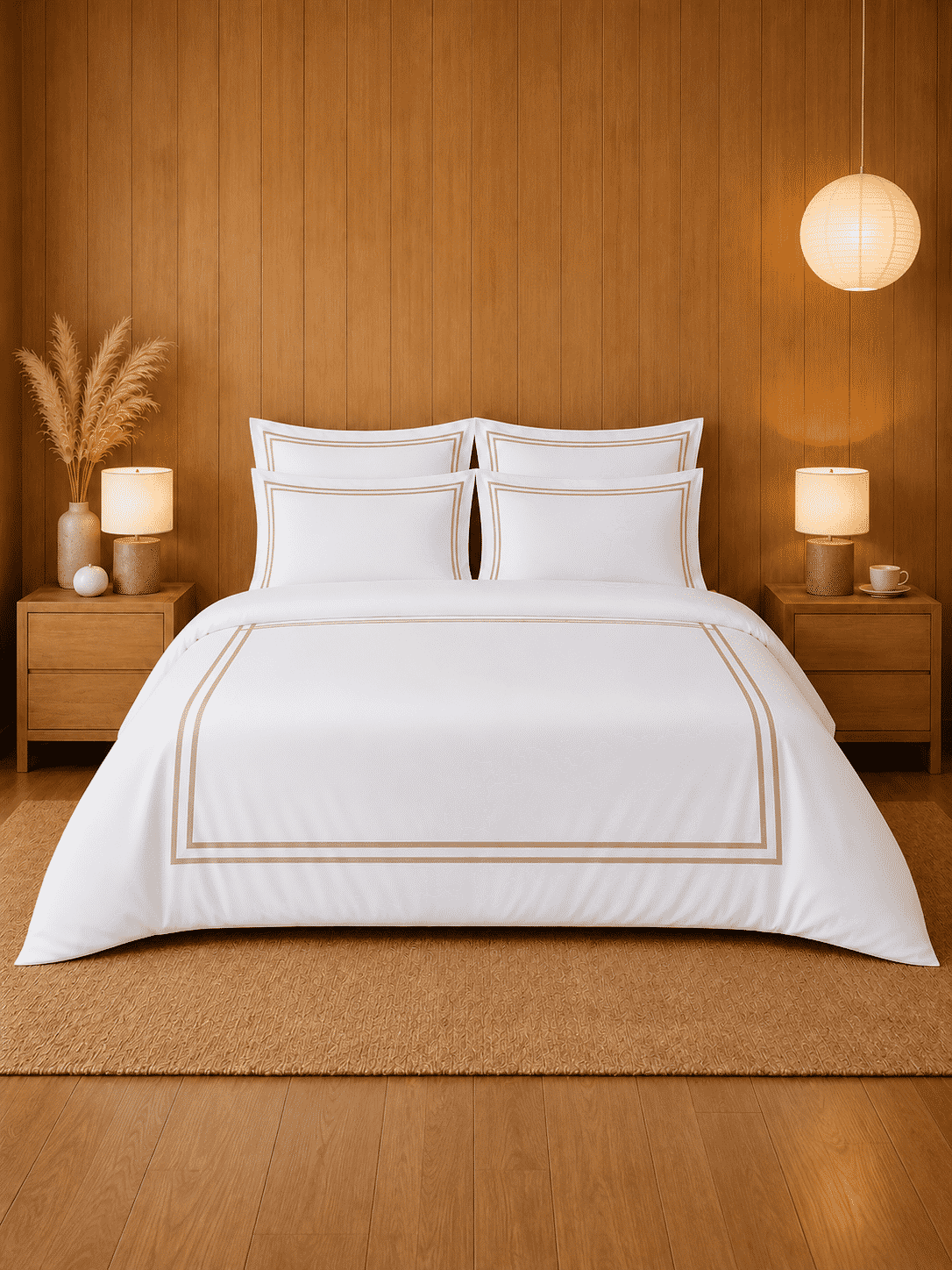 Merrowing 800 TC Cotton Queen Size Duvet Cover with Pillowcases