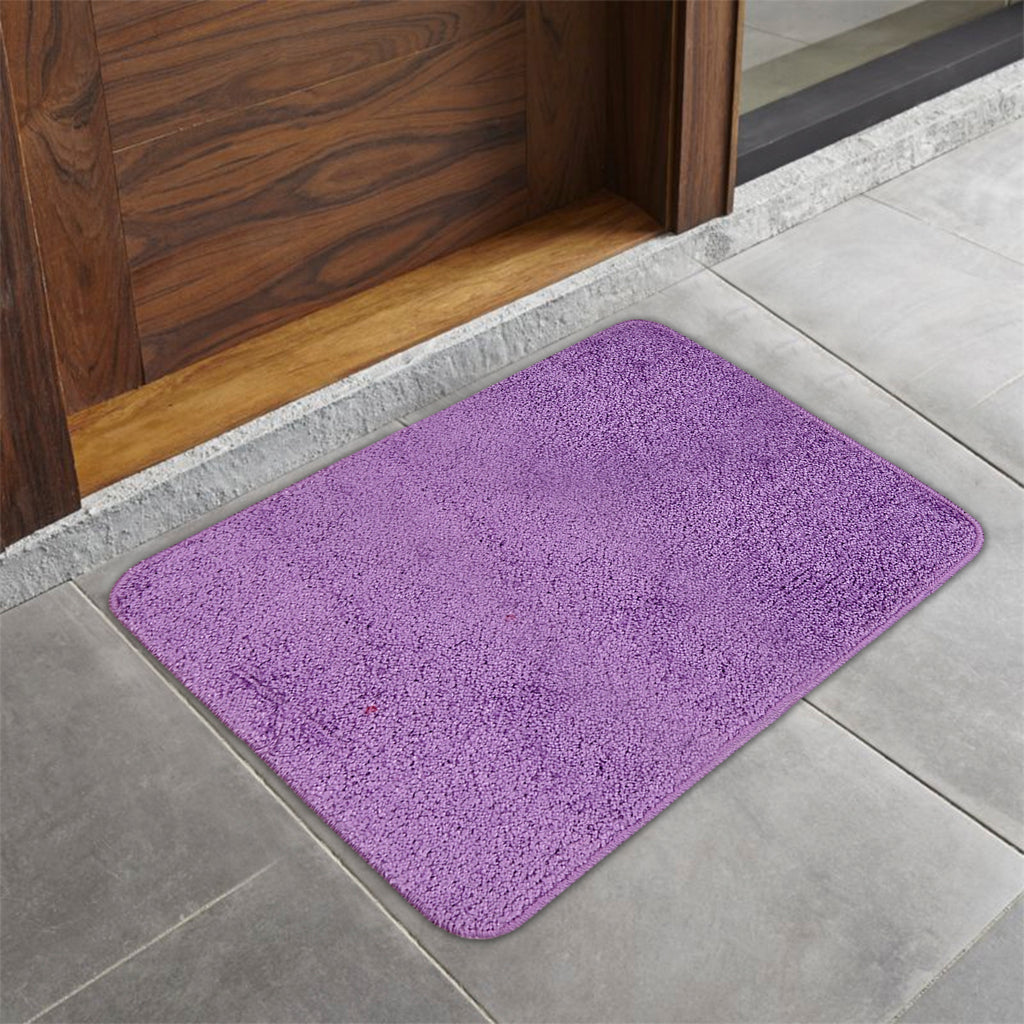 (Purple) Plain Cotton Bath Door Mat(50 X 70 Cm ) - Jagdish Store Online Since 1965