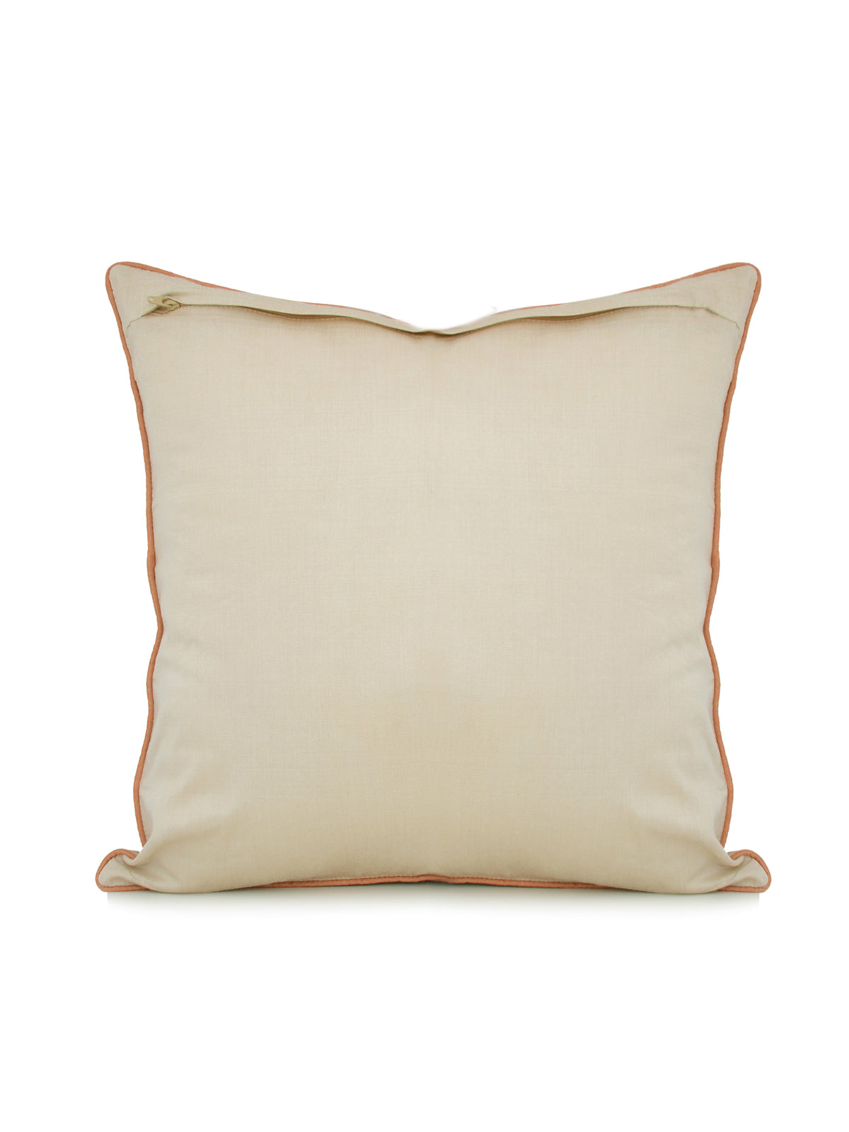 Plain cream dupion silk reverse with contrast piped edge