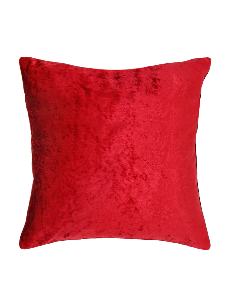 (Red)Plain- Velvet Cushion Cover - Jagdish Store Online Since 1965