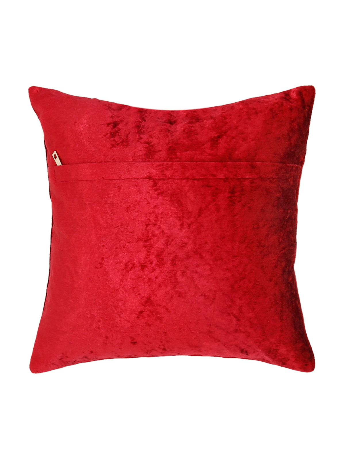 Plain red velvet reverse with a concealed envelope opening