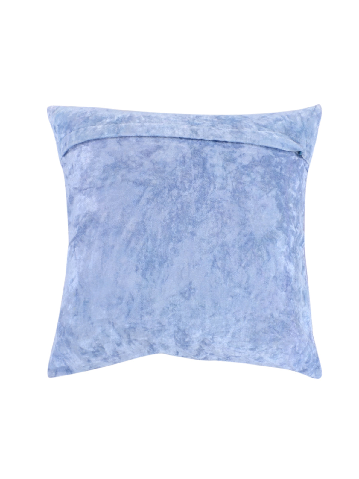 Plain washed blue cotton reverse of the tie-dye ring cushion cover