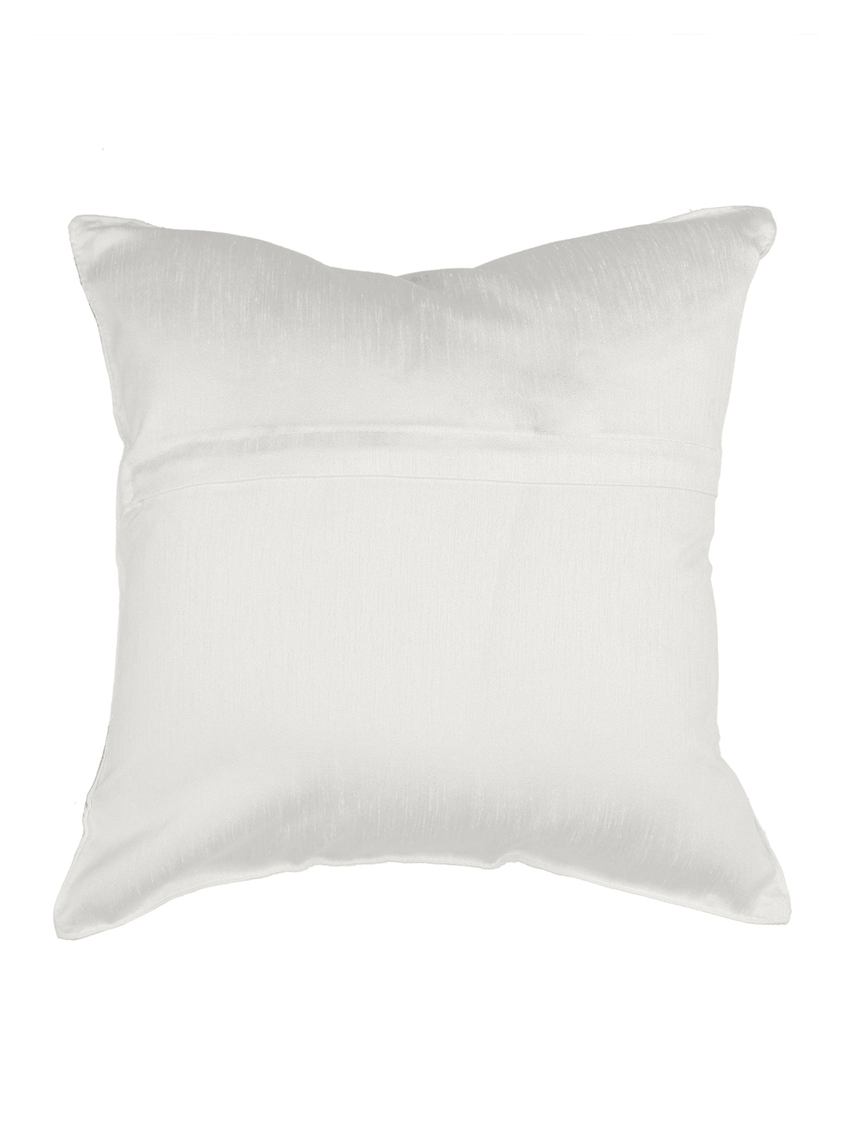 Plain white reverse of the blue grey mandala cushion cover