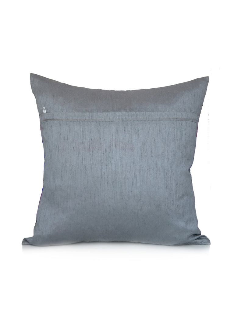 (Grey)Brocade- Dupion Silk Cushion Cover - Jagdish Store Online Since 1965