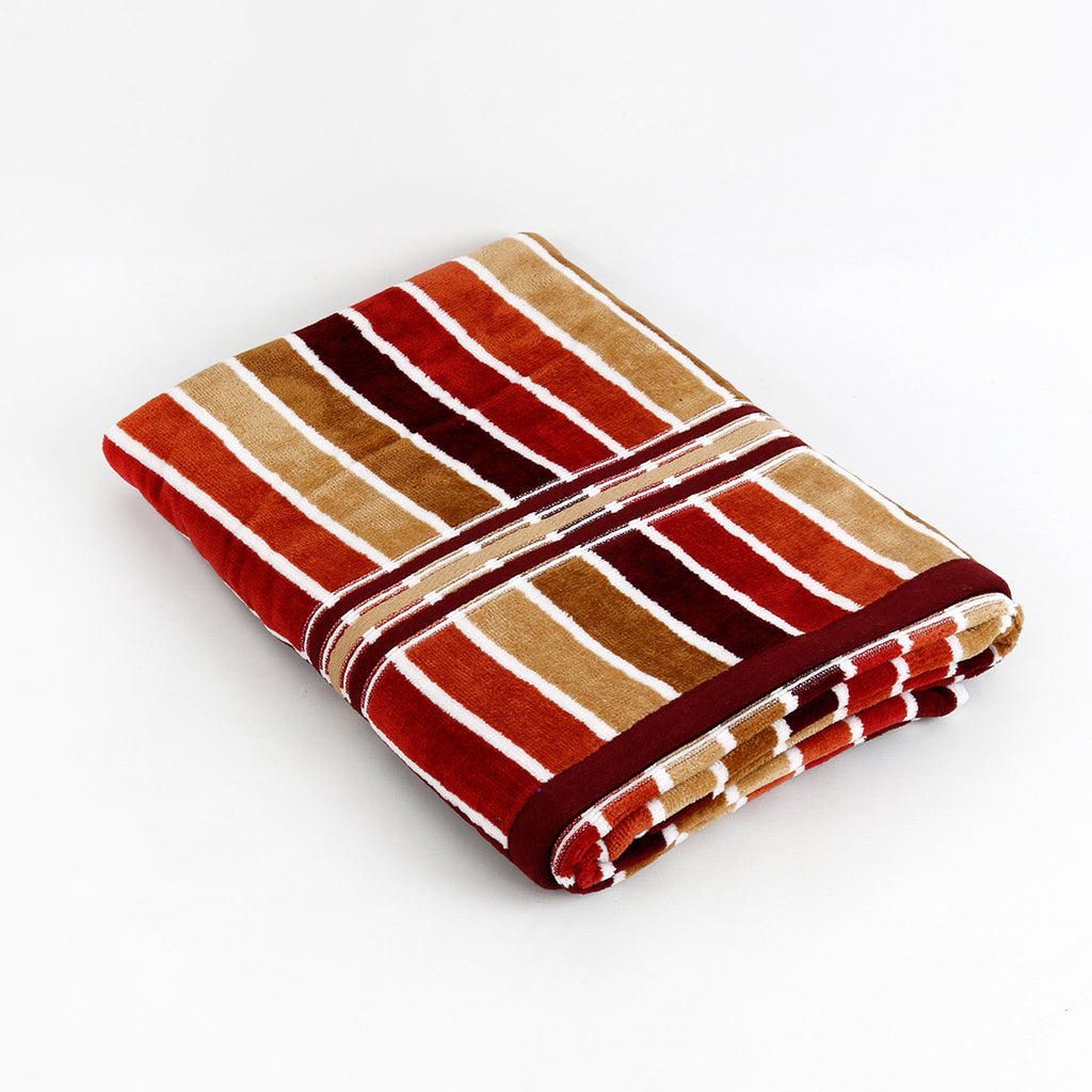 (Multicolor) Stripe Cotton Bath Towel(27 X 55 Inch) - Jagdish Store Online Since 1965