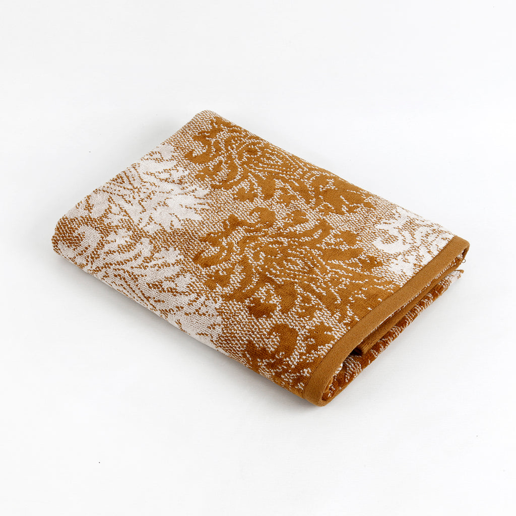 Floral Cotton Bath Towel(Mustard)27 X 54 Inch - Jagdish Store Online Since 1965