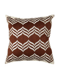 Brown Embroidery Dupion Silk Cushion Cover