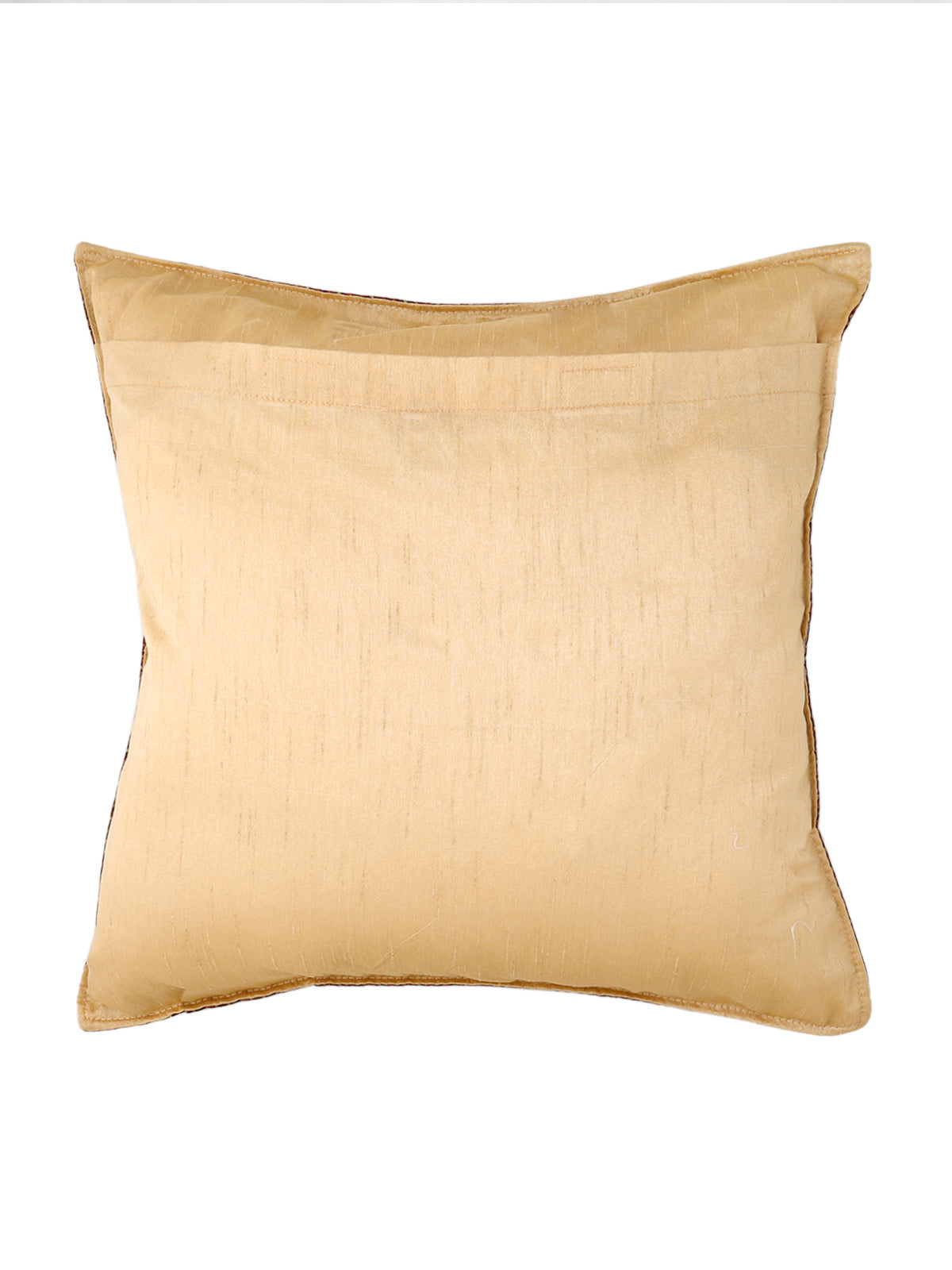 Plain cream polysilk reverse of the gold brocade cushion cover