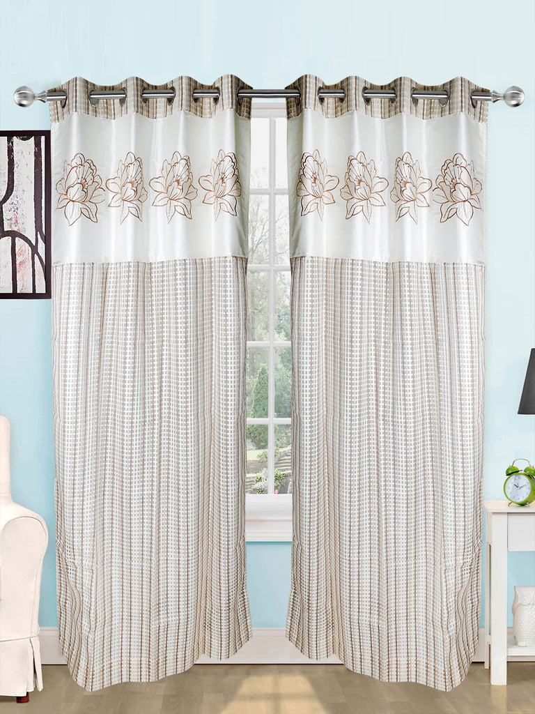 (Beige) Curtain Net Design- Polyester(7 X 4 Feet) - Jagdish Store Online Since 1965
