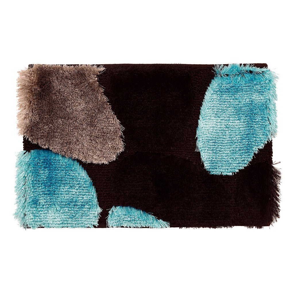 Kento- (Turquoise/Grey) Modern Synthetic Indoor Mat(40 X 60 Cm) - Jagdish Store Online Since 1965
