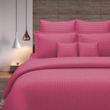 Solid (D.Magenta) Stripes Single Bed Duvet Cover
