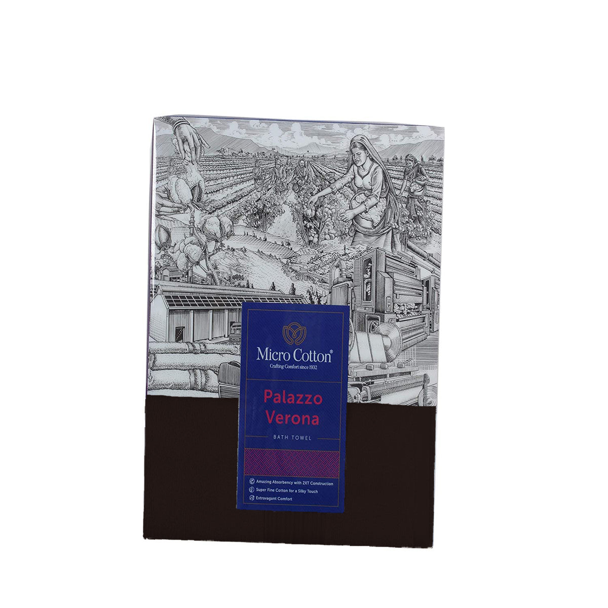 Micro Cotton - Pallazo Verona 100% Cotton Bath Towels with 2XT Construction for Amazing Absorbency, Offers Extravagant Comfort (Coffee) - Jagdish Store Online Since 1965