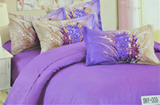 Purple Solid Double Bedsheet 2 Pillow Covers