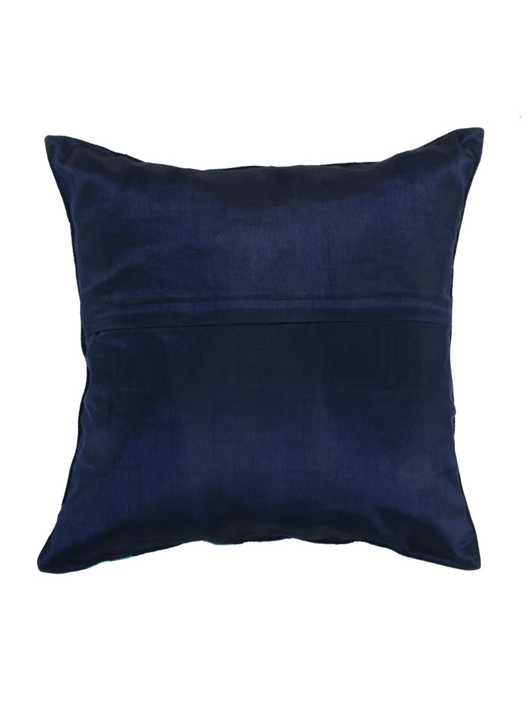 Hand Embroidery-Satin Cushion Cover(Dark Blue) - Jagdish Store Online Since 1965
