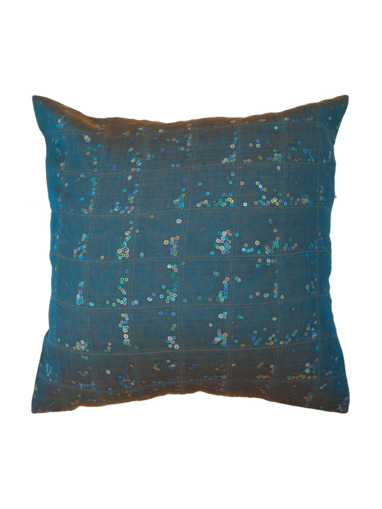 Sequence- Dupion Silk Cushion Cover(Blue) - Jagdish Store Online Since 1965