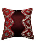(Maroon)Patch Work- Dupion Silk Cushion Cover - Jagdish Store Online Since 1965