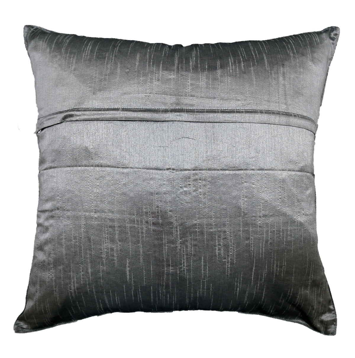 Plain charcoal-grey reverse with concealed zip