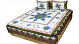 Reversible Printed Double Bed Quilted Bedcover with 2 Pillow Covers