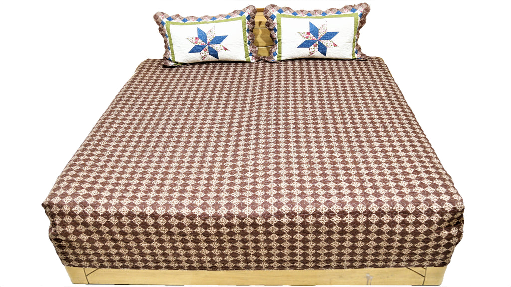Reversible Printed Cotton Quilted BedCover Set-(1 bedcover+ 2 Pillow Covers) - Jagdish Store Karol Bagh Online Since 1965
