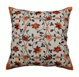 (Orange/Beige)Embroidery- Polyester Cushion Cover - Jagdish Store Online Since 1965
