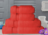 (Red) Ultrx Luxurious Supersoft Cotton Bath Towel Set-4 Pcs Set - Jagdish Store Online Since 1965
