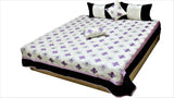 Flower Embroidery Silk Double Bed Quilted Bedcover with 2 Pillow Covers and 2 Cushion Covers