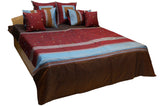 Mirror Work PolySilk Quilted BedCover Set-(1 bedcover+ 2 Pillow Covers +4 Cushion Covers) - Jagdish Store Karol Bagh Online Since 1965