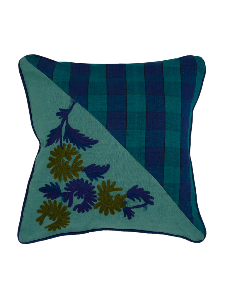 Cotton Embroidered (Green) Cushion Cover - Jagdish Store Online Since 1965