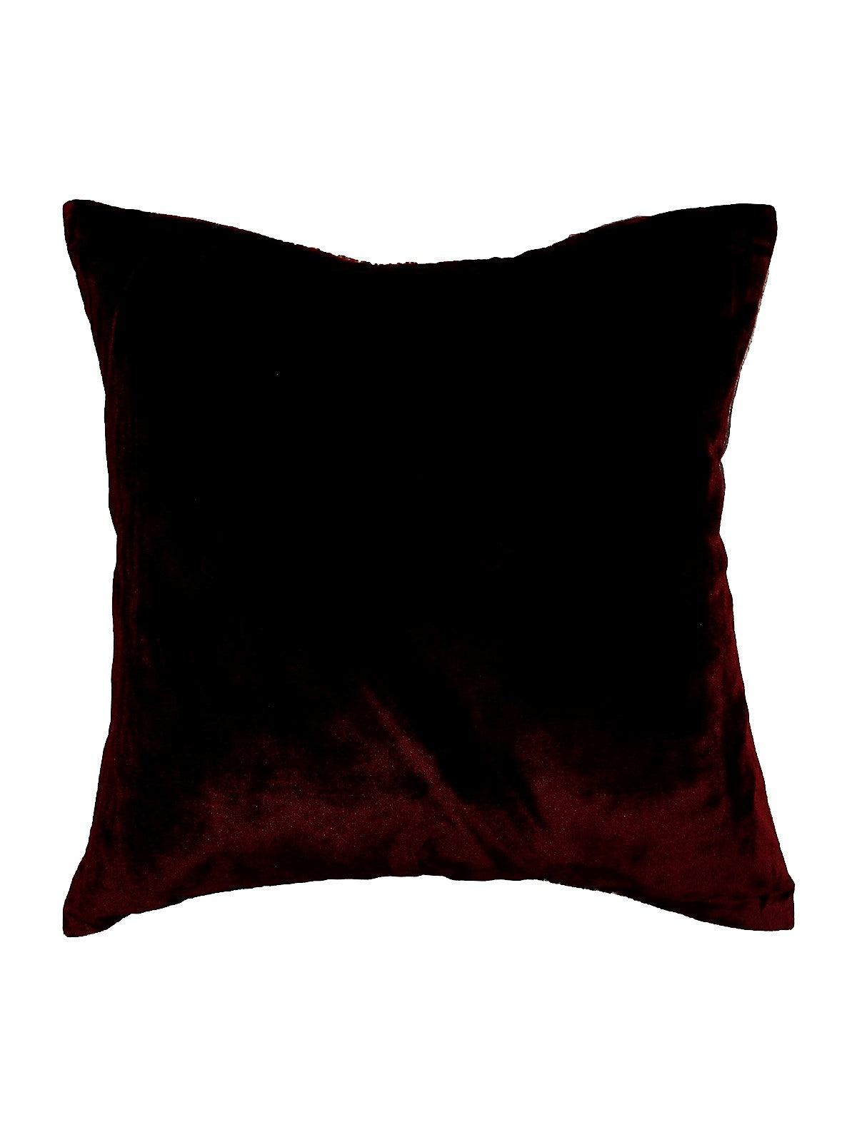Plain dark maroon velvet reverse, concealed zip