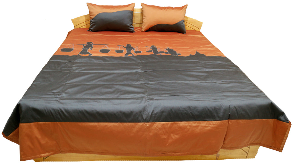 Embroidery PolySilk Quilted BedCover Set-(1 bedcover+ 2 Pillow Covers) - Jagdish Store Online Since 1965