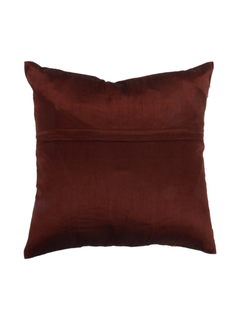 Mirror Work-Poly Silk Cushion Cover(Maroon) - Jagdish Store Online Since 1965