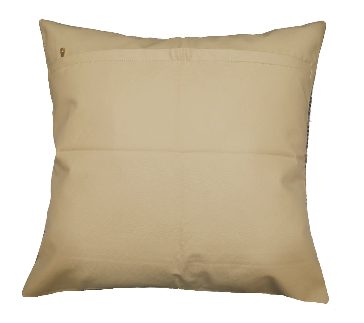 Plain beige faux leather reverse with concealed zip