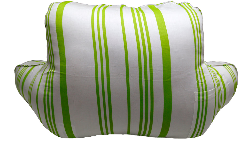 (White/Green)Stripes Back Cushion with Cover - Jagdish Store Online Since 1965