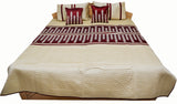 Embroidery ArtSilk Quilted BedCover Set-(1 bedcover+ 2 Pillow Covers + 2 Cushion Covers) - Jagdish Store Online Since 1965