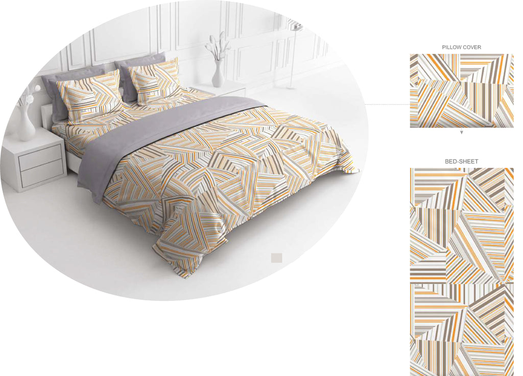 Boutique Living-Jade Printed Bedsheet With 2 Pillow Covers (100% Cotton, King Size) - Jagdish Store Online Since 1965