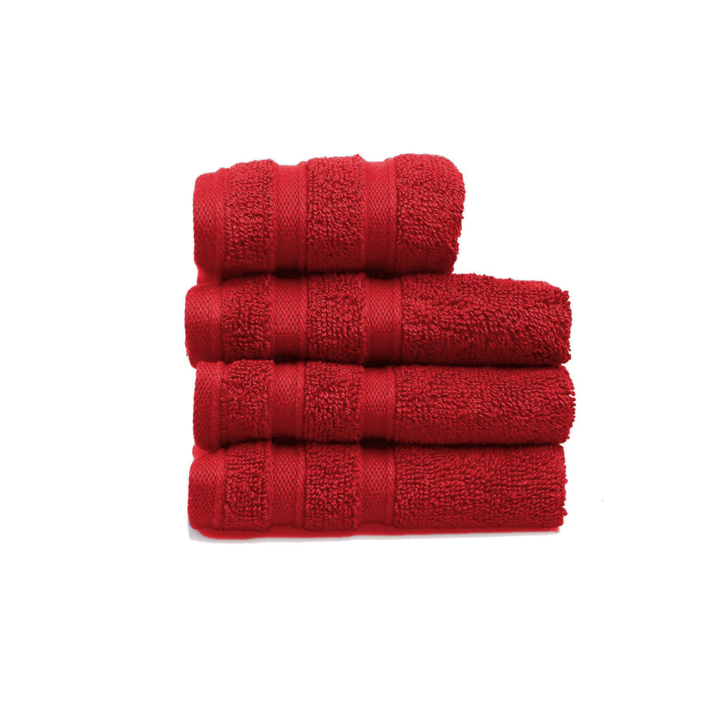 Micro Cotton Shiro Osaka 100% Cotton Face Towels Made of Highly Durable Finest Cotton with Aertex™ Technology for Quick Absorbency (P.Red) - Jagdish Store Online Since 1965