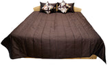 Plain PolySilk Quilted BedCover Set-(1 bedcover+ 2 Pillow Covers + 2 Cushion Covers) - Jagdish Store Karol Bagh Online Since 1965