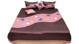 Patch Work PolySilk Quilted BedCover Set-(1 bedcover+ 2 Pillow Covers + 2 Cushion Covers) - Jagdish Store Karol Bagh Online Since 1965