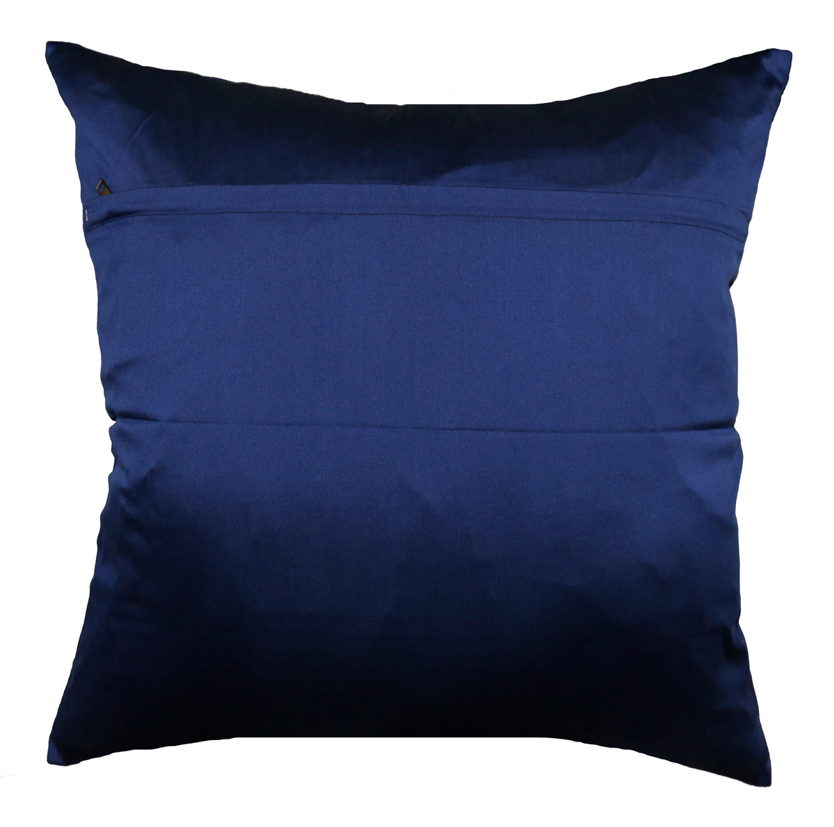 Plain navy blue reverse with concealed zip