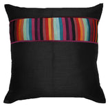 (Black)Striped- Polyester Cushion Cover - Jagdish Store Online Since 1965