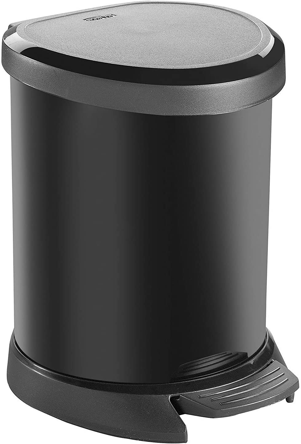Curver Metal Effect Plastic Pedal Touch Deco Bin, Black, 20 Litre - Jagdish Store Online Since 1965
