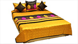 Reversible Patch Work Double Bed Quilted Bedcover with 2 Pillow Covers and 3 Cushion Covers