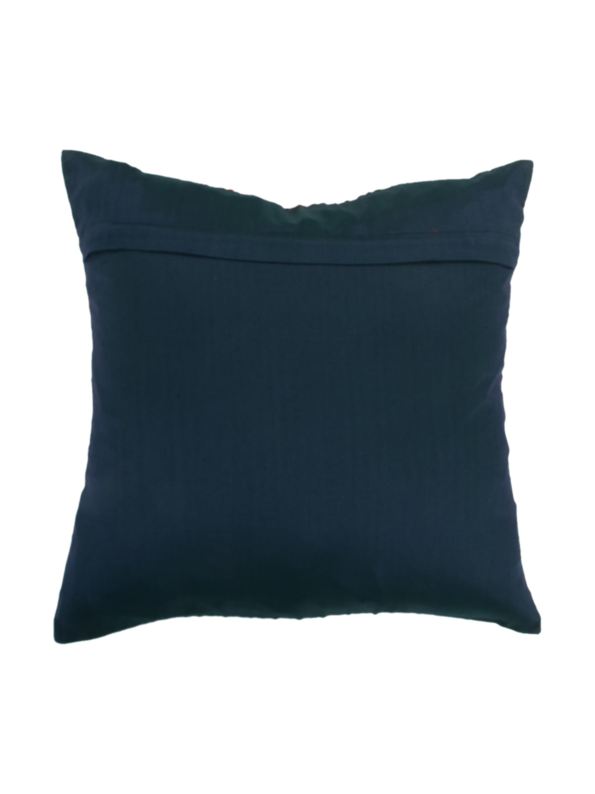 Plain dark navy art silk reverse of the patchwork cushion cover