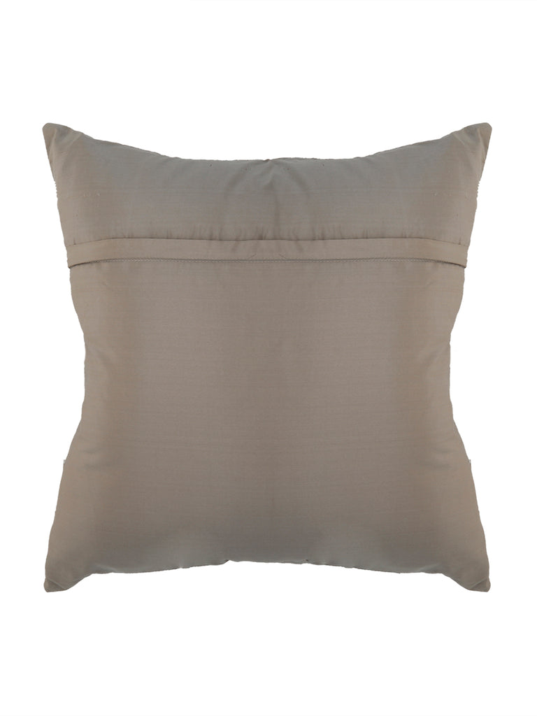 Hand Embroidery -Poly Silk Cushion Cover(Grey) - Jagdish Store Online Since 1965