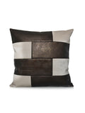 (Cream/Brown)Geometrical-Leather Cushion Cover - Jagdish Store Online Since 1965