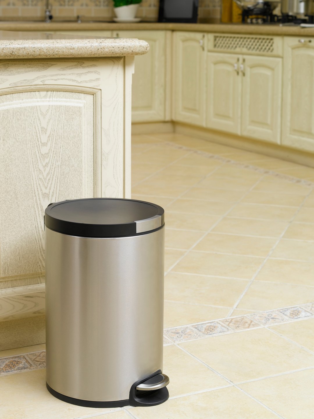 Grey Plain Dustbin front view